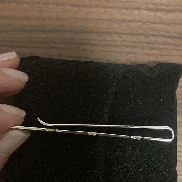 Swank Vintage 925 Sterling Silver Polished Tie Clip with Faceted Design. - Picture 4 of 6